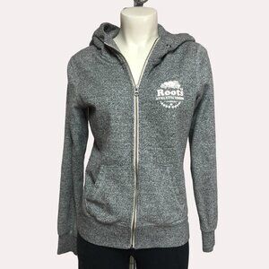 Roots Grey Heather Zip Up Hoodie Size XS